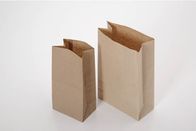 Túi giấy màu nâu đáy phẳng tùy chỉnh Mở hàng đầu cho Snack