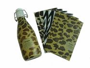 PET Brown Leopard In Shrink Tay áo Nhãn cho chai nước uống cho em bé