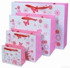 Túi giấy Hnadle màu hồng tinh tế để mua sắm, in túi giấy quà tặng