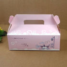 Gấp hộp giấy gói bánh màu hồng có tay cầm, hộp thiết kế tùy chỉnh