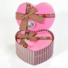 Hình trái tim trang trí sang trọng tái chế hộp giấy, hộp giấy màu hồng cho sô cô la