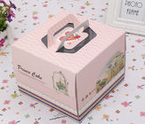 Pink Blue Square Bánh sinh nhật Hộp giấy Bao bì / Hộp quà tặng Tùy chỉnh