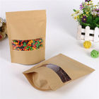 Mylar Zipper Túi giấy kraft với cửa sổ rõ ràng cho hạt cà phê / Cookie / kẹo