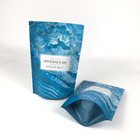 Túi đóng gói có thể tái sử dụng được in để ngâm trong bồn tắm Đứng lên Dây kéo bằng nhôm Matte Blue Mylar