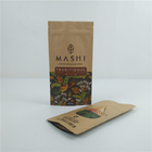 Custom Stand Up Pouch With Zipper , Heat Seal Printed Biodegradable Food Kraft Paper Bag