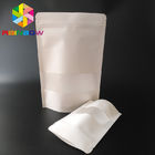 White Doypack Snack Bag Bao bì Chất liệu giấy kraft với cửa sổ / Zipper rõ ràng