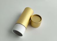 Hộp giấy ống xi lanh Bao bì màu nâu kích thước nhỏ màu vàng với logo màu đỏ