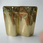 Logo Custom Stand Up Coffee Bag, Gold Metal Ziplock Túi đóng gói thực phẩm