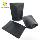 Túi giấy màu đen Bao bì Logo tùy chỉnh Đứng lên Túi có thể tái chế Khóa Zip