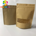 Túi giấy Ziplock cấp thực phẩm Túi giấy trắng có thể uốn lại với cửa sổ Túi bao bì thân thiện với môi trường cho trà
