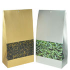 Túi bao bì bằng nhựa màu vàng bạc mờ với hình vuông Bpttom cho trà