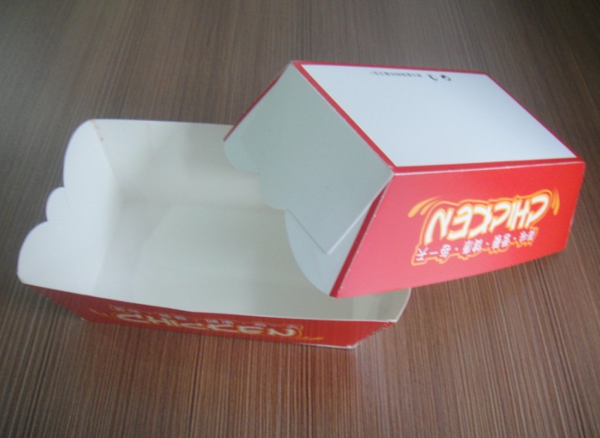 Hộp giấy thức ăn nhanh màu đỏ cho thực phẩm khi đang di chuyển, Logo OEM được in
