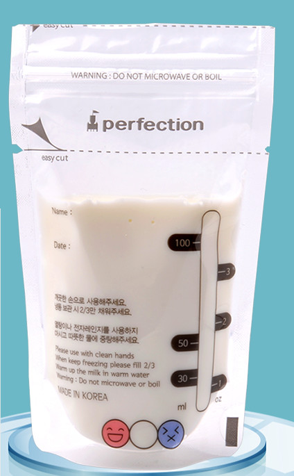 Túi nhựa tái sử dụng Bao bì tùy chỉnh Pre-tiệt trùng Sữa mẹ lưu trữ