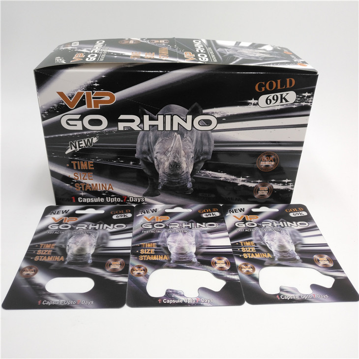 Go Rhino 3D Card Thuốc tăng cường Nam Đóng gói, Viên nang tình dục Đóng gói Tái chế