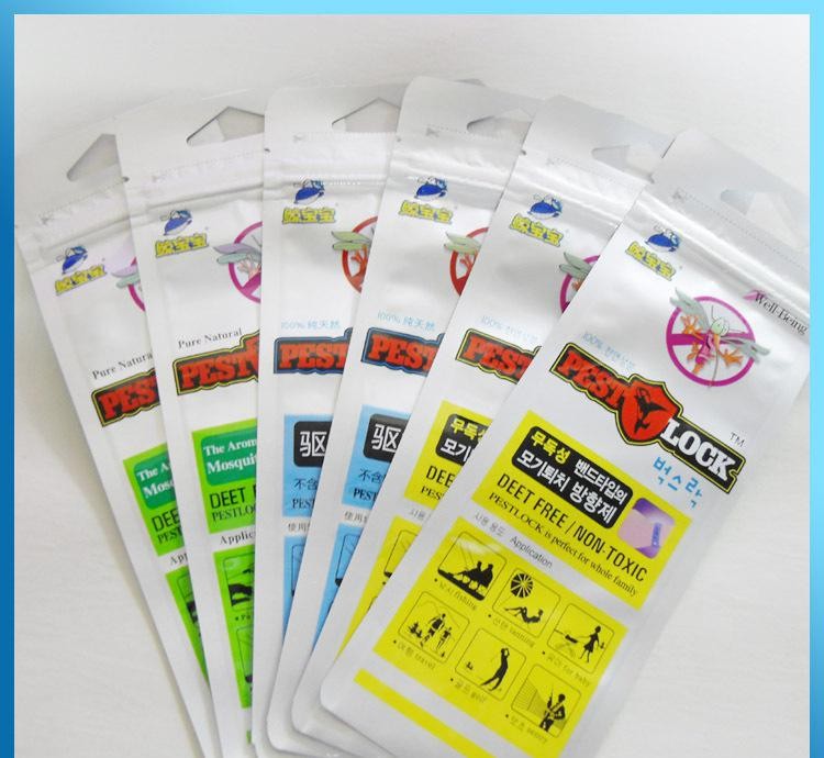 Kids Mosquito Repellent Bracelet Grip Seal Túi 110 Micron với Hanghole