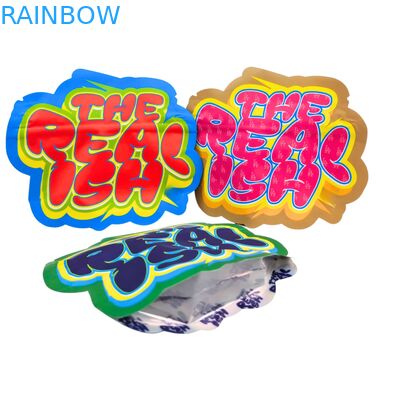 Túi Mylar Ziplock 3.5g 7g 14g có thể ăn được, chống trẻ em, lá nhôm cho bánh quy, kẹo dẻo