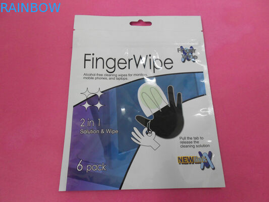 Túi bao bì mỹ phẩm không rò rỉ PET / AL / PE có lỗ treo cho khăn mặt