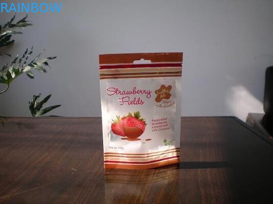 130mic PET / AL / NY / PE Đứng lên Túi Gusset đáy có in ống đồng