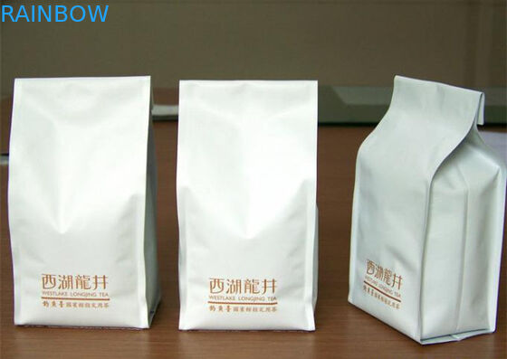 Túi trà đóng gói bằng gốm Quad Seal đứng lên Gusset