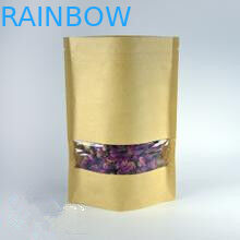 Dung lượng 150 gram Túi giấy tùy chỉnh Zipper với cửa sổ trong suốt