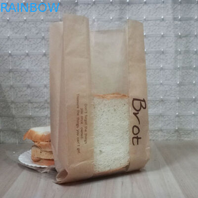 Bánh mì / sữa Túi giấy kraft nhiều lớp với cửa sổ rõ ràng