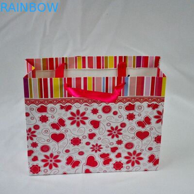 Ribbon Xử lý Túi giấy tùy chỉnh, Túi giấy kraft hoa thân thiện với môi trường