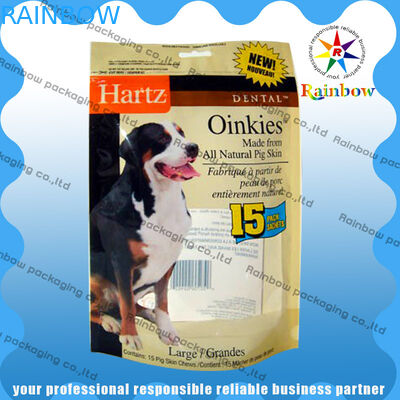 Dog Túi thức ăn cho thú cưng được tái chế với Gusset đáy và Zipper