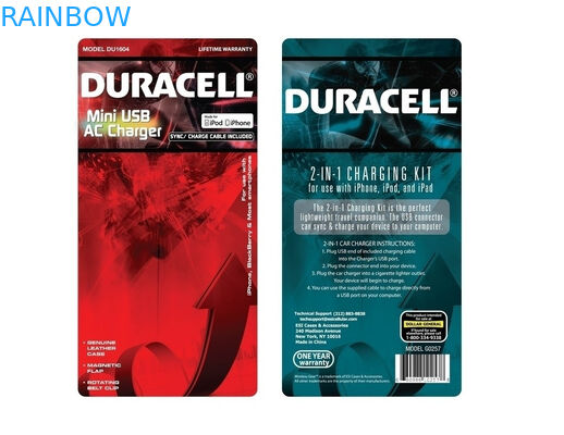 Thân thiện với môi đỏ Thẻ đóng gói cho bộ sạc USB Bao bì có in logo