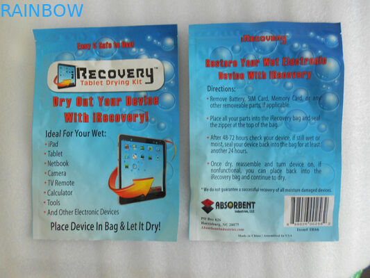 Ba mặt in ấn túi giấy đóng gói Ziplock phẳng cho các sản phẩm điện tử