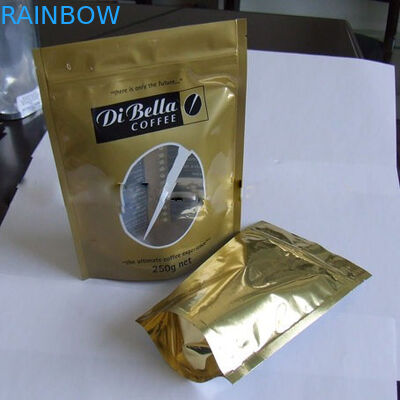 Coffe / Tea Moistureproof Stand Up Bag Bag Nhựa Golden Oval Window