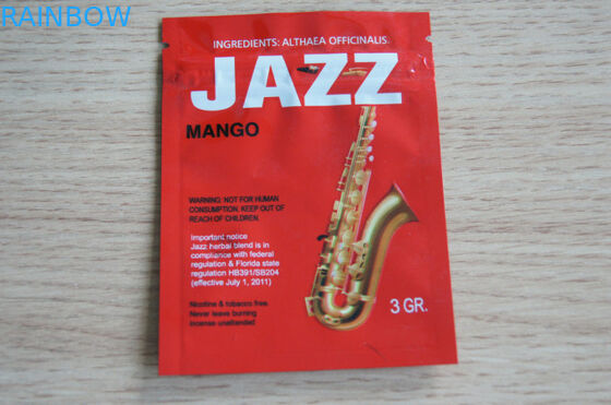 3g Red JAZZ Potpourri Herbal Incense Bao bì với Zipper / Tear Notch