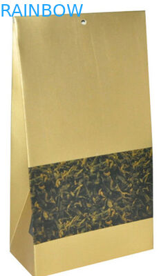 Bao bì giấy kraft cổ điển tùy chỉnh cho túi trà, đáy phẳng