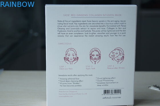 Pink Sade Paper Bao bì Hộp Thẻ trắng cho mặt nạ mỹ phẩm nhân sâm Collagen