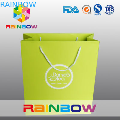 Tái chế đáy vuông Túi giấy tùy chỉnh / Túi mua sắm giấy in