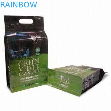 Túi đựng thức ăn cho thú cưng bằng nhựa không độc hại với đáy phẳng và tay cầm