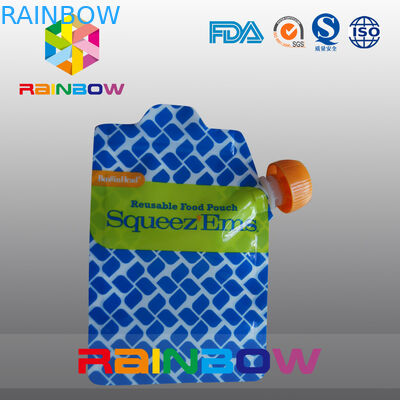 Chất liệu nhiều lớp được tái chế Túi chất lỏng có khóa kéo với thức ăn trẻ em