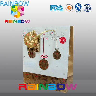 Túi giấy in đáy phẳng tùy chỉnh sang trọng có dây rút để làm quà tặng