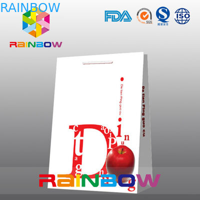 Túi giấy trắng tùy chỉnh đáy phẳng Các tông giấy mua sắm