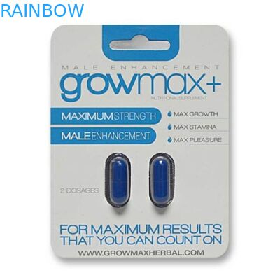 Tùy chỉnh in bao bì thẻ giấy cho kích thích tăng cường nam với hai lỗ