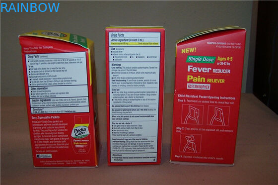 Gói hộp giấy tùy chỉnh với dập nóng, màu đỏ