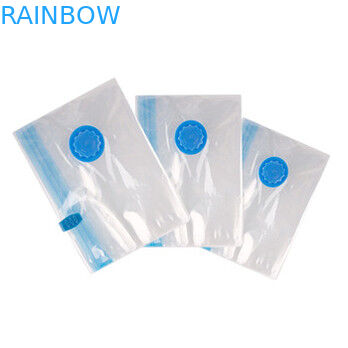 Túi niêm phong chân không trong suốt cho thực phẩm / trang phục / lưu trữ chăn với dây kéo và van