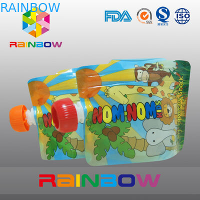 Đứng lên có thể tái sử dụng Túi đựng thức ăn cho trẻ em Bao bì có khóa kéo