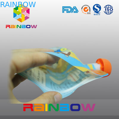 Đứng lên có thể tái sử dụng Túi đựng thức ăn cho trẻ em Bao bì có khóa kéo