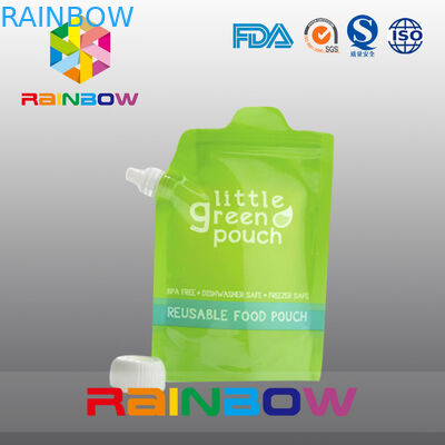 Đứng lên có thể tái sử dụng Túi đựng thức ăn cho trẻ em Bao bì có khóa kéo