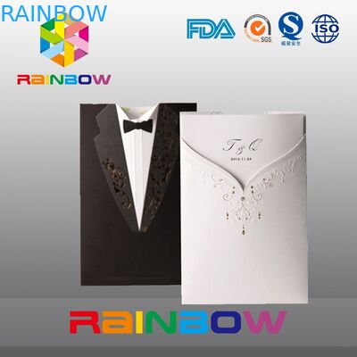 Túi giấy tùy chỉnh sang trọng cho thiệp mời đám cưới với in sinh động