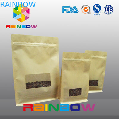 Túi đáy hình phẳng, Túi đáy hình tứ giác với cửa sổ rõ ràng cho cà phê