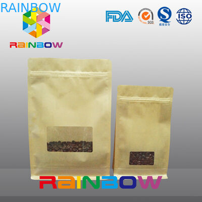 Túi đáy hình phẳng, Túi đáy hình tứ giác với cửa sổ rõ ràng cho cà phê