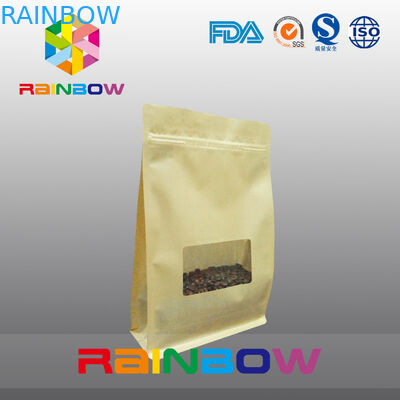 Túi đáy hình phẳng, Túi đáy hình tứ giác với cửa sổ rõ ràng cho cà phê