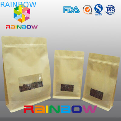 Túi đáy hình phẳng, Túi đáy hình tứ giác với cửa sổ rõ ràng cho cà phê