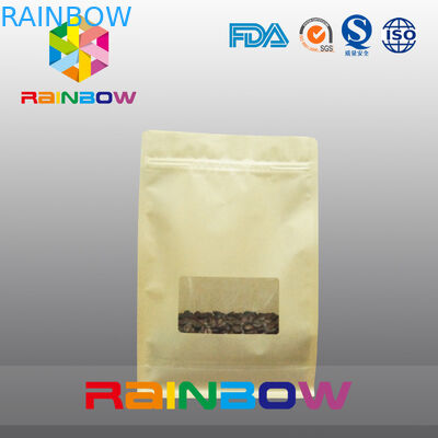 Túi đáy hình phẳng, Túi đáy hình tứ giác với cửa sổ rõ ràng cho cà phê